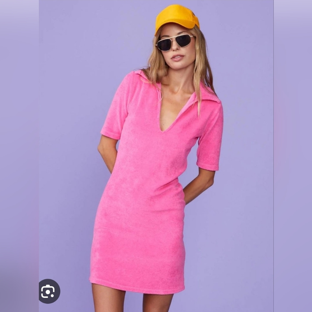 Monrow Terry Cloth Polo Dress